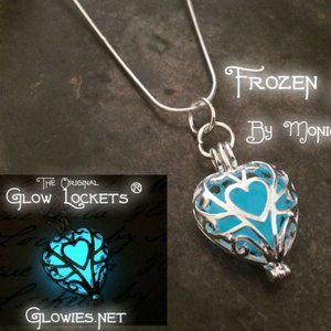 Frozen Heart Glow in the dark locket necklace
